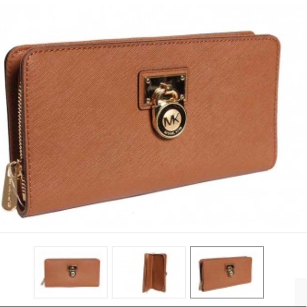 MICHAEL KORS Tan Hamilton Wallet